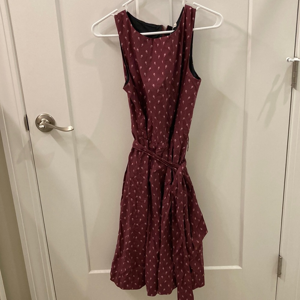 L. L. Bean Signature Maroon Paisley Dress. Size 10 - image 6